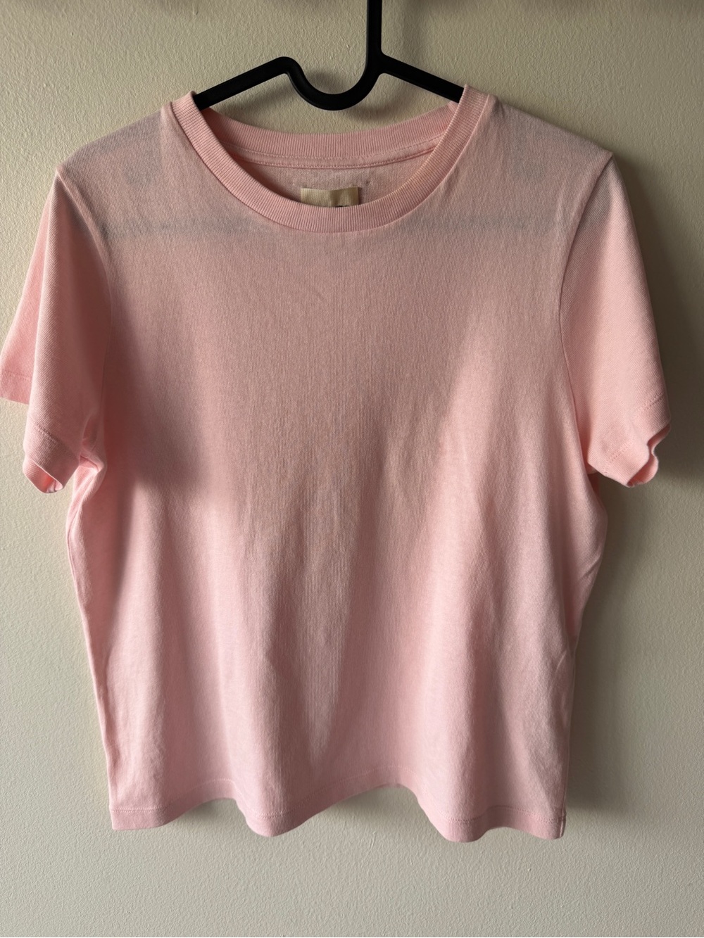 KHAITE Pale Pink Crewneck Short Sleeve Tee